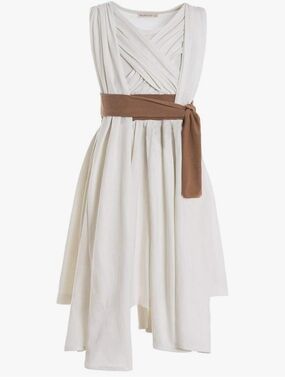 Cosplay Star Wars Rey Costume Dress Brown Sash The Force Awakens Leia